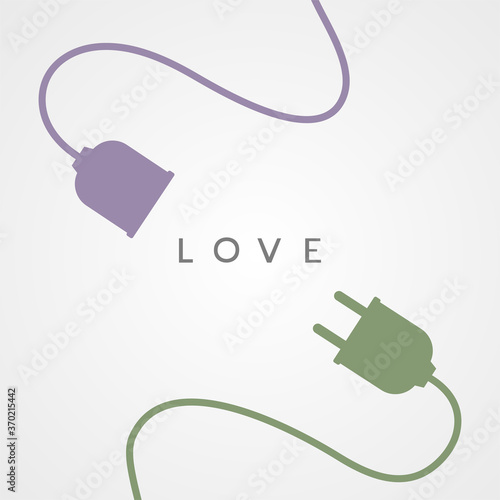 Design of plug in love illustration