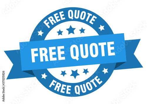 free quote round ribbon isolated label. free quote sign