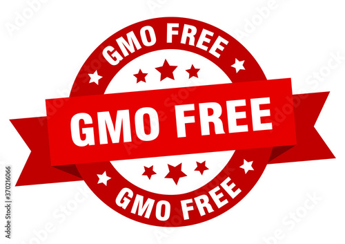 gmo free round ribbon isolated label. gmo free sign