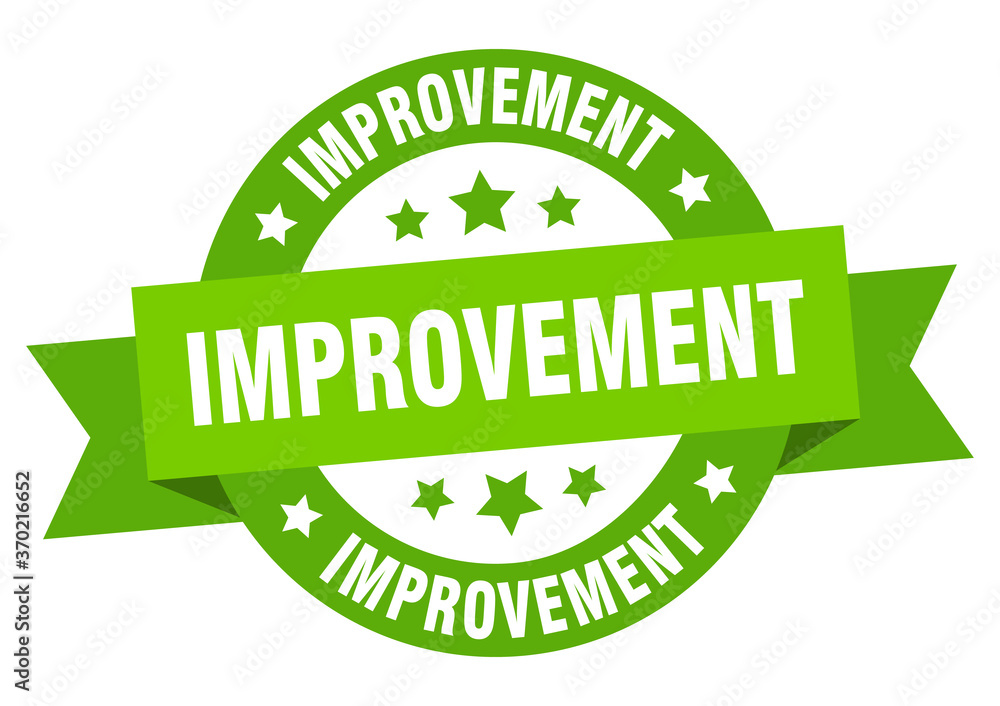 improvement round ribbon isolated label. improvement sign