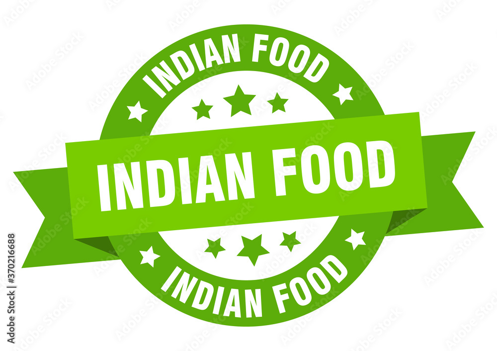 indian food round ribbon isolated label. indian food sign indian food round ribbon isolated label. indian food sign