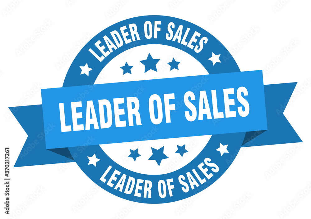 leader of sales round ribbon isolated label. leader of sales sign