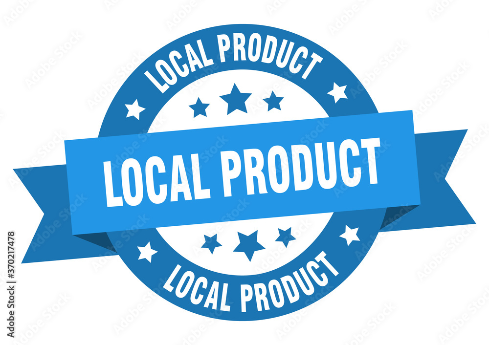 local product round ribbon isolated label. local product sign