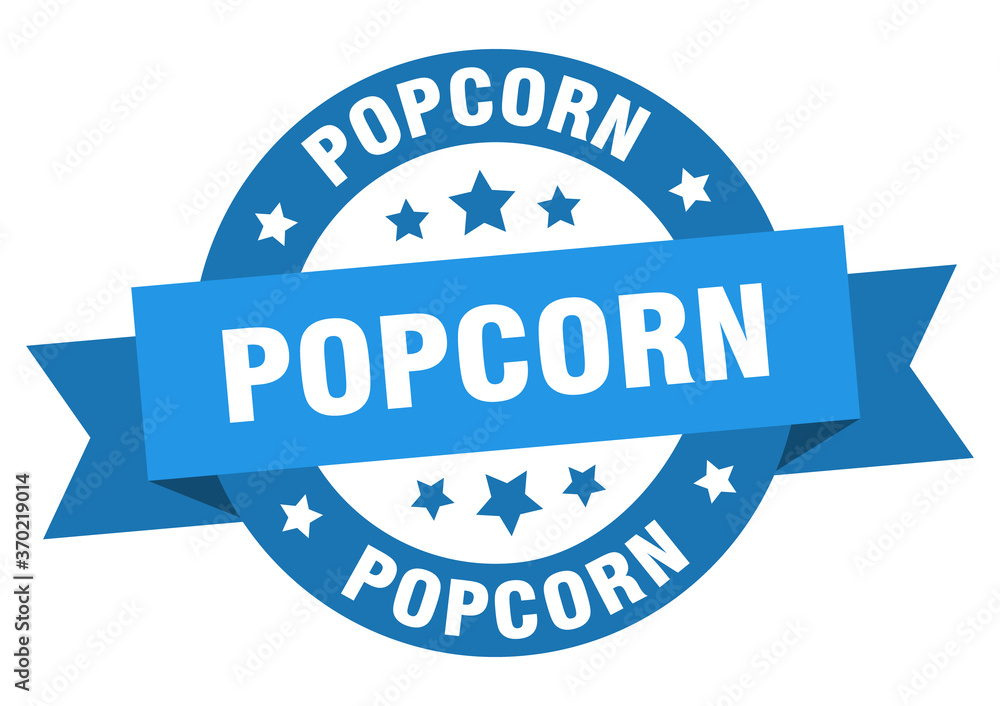 popcorn round ribbon isolated label. popcorn sign