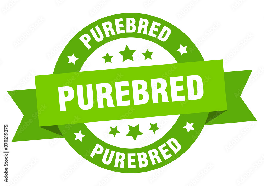 purebred round ribbon isolated label. purebred sign
