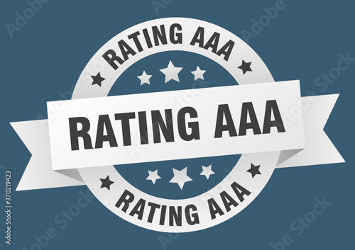 rating aaa round ribbon isolated label. rating aaa sign