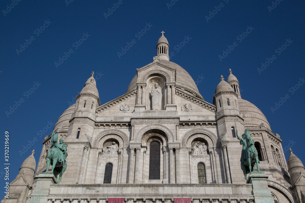 Facade Sacre Coeur Church in Montmartre; Paris