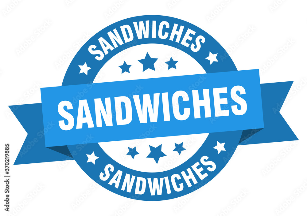 Fototapeta premium sandwiches round ribbon isolated label. sandwiches sign