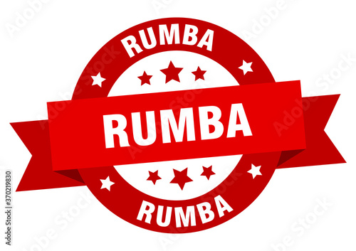 rumba round ribbon isolated label. rumba sign