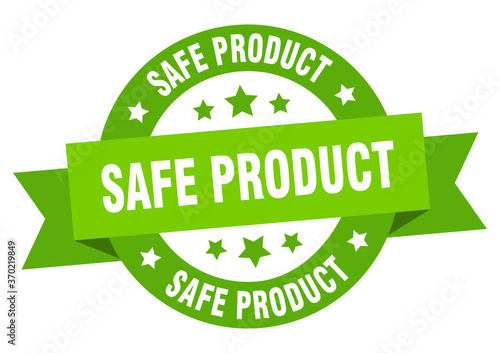 safe product round ribbon isolated label. safe product sign