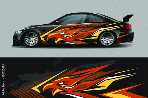 car wrap vector designs. eagle abstract livery for vehicle vinyl branding background