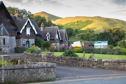 View of Ilam Village, Peak District National Park, Derbyshire, UK photo