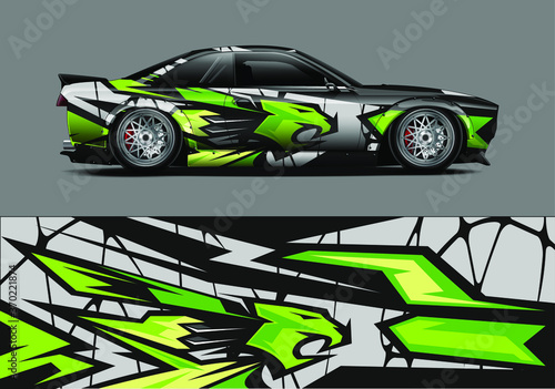 car wrap vector designs. abstract animal livery for vehicle vinyl branding background