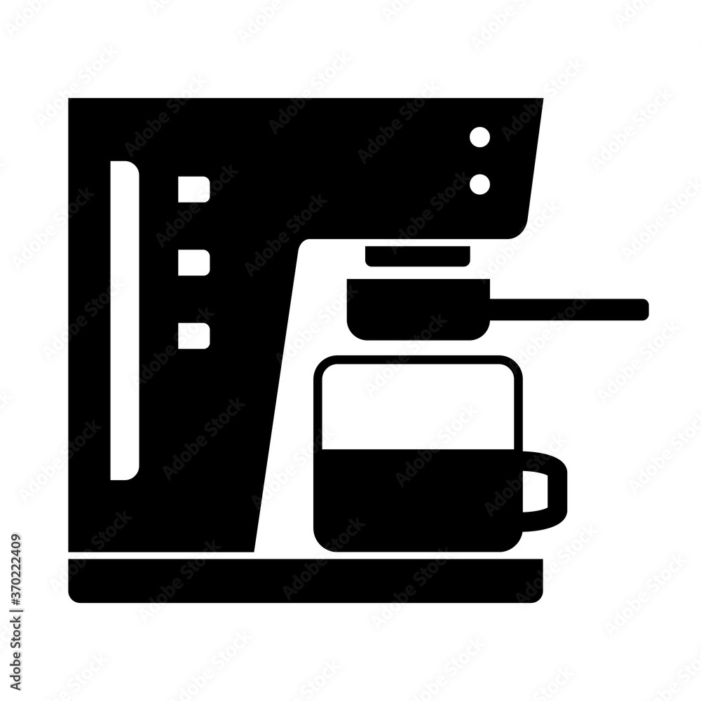 Black Coffee Maker Vector Line Icon - Simple Thin Line Icon Black Coffee Maker Vector Line Icon - Simple Thin Line Icon