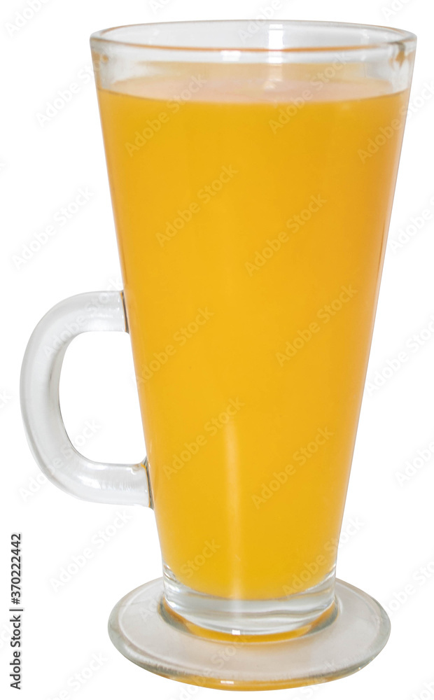 Orange juice glass on a white background Orange juice glass on a white background