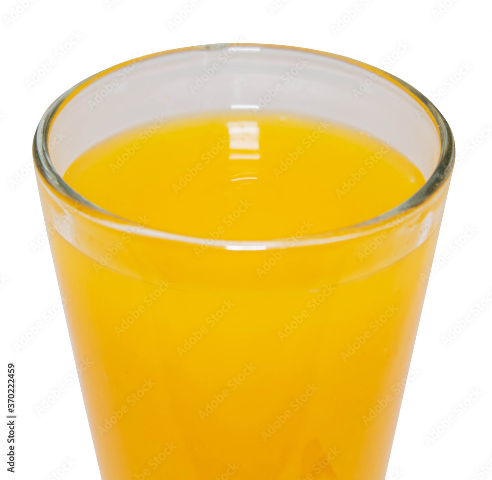 Orange juice glass on a white background Orange juice glass on a white background