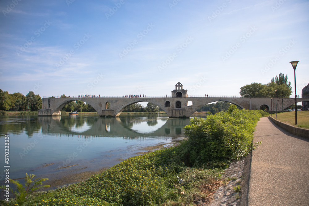 The famous Avignon bridge or Pont d'Avignon or Pont Saint-Benezet, Avignon, Provence, France