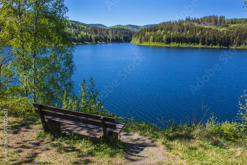 Tranquil view of Granestausee  a reservoir in Harz Mountains National Park  Germany