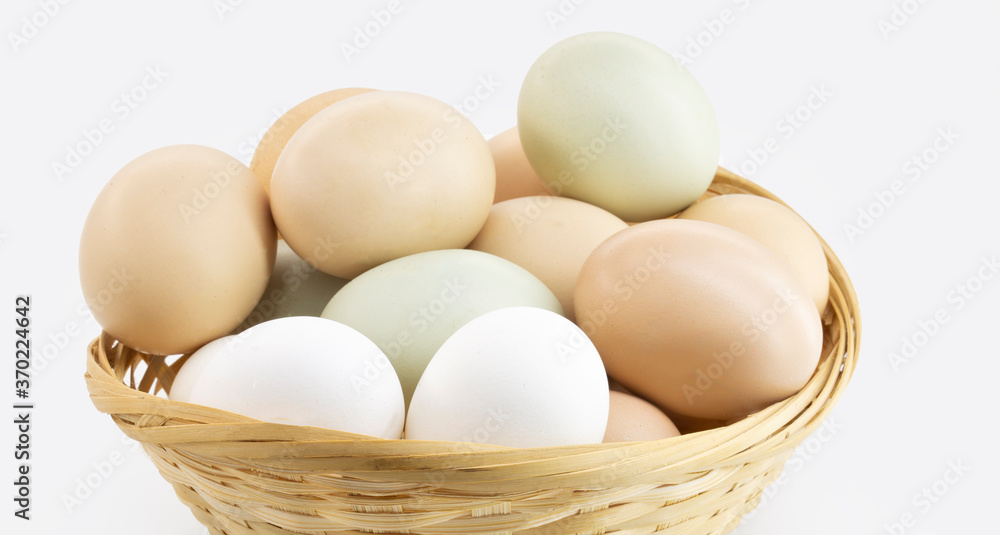 Brazilian free-range egg on isolated white background, natural free-range eggs from Minas Gerais Brazilian free-range egg on isolated white background, natural free-range eggs from Minas Gerais
