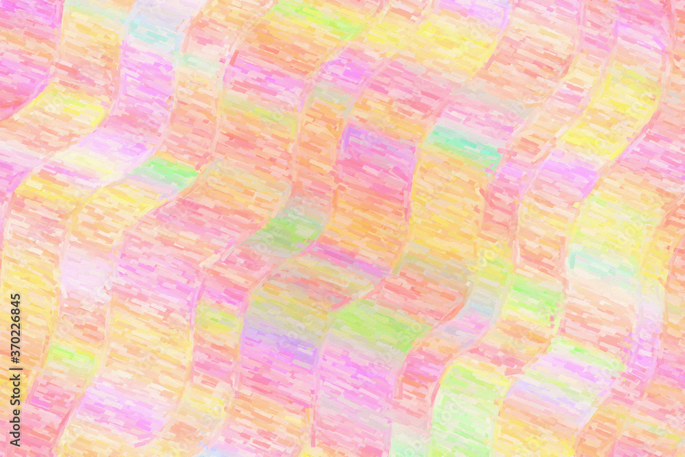 Pink waves colorful impasto background, digitally created.