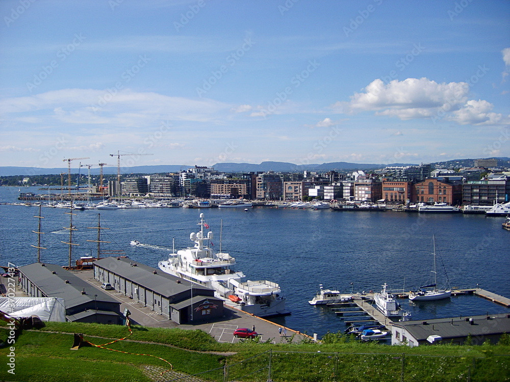 Aerial view of Oslo from Oslo fortress