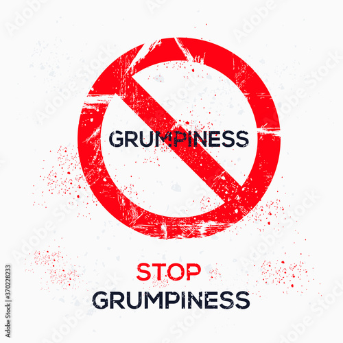 Warning sign (grumpiness), vector illustration.	