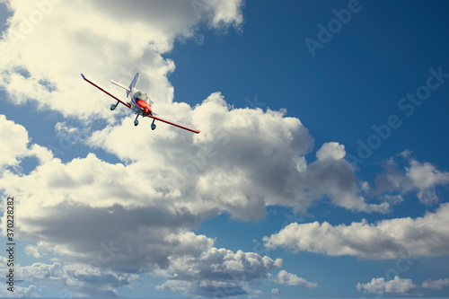 Small planes in the clouds over Bronnoysund airport