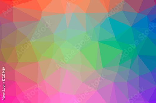 Illustration of abstract Blue, Orange, Red, Yellow horizontal low poly background. Beautiful polygon design pattern.