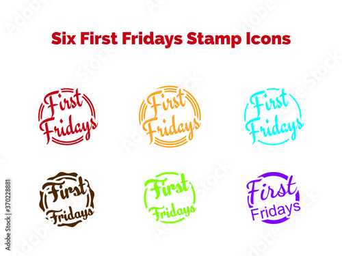 stamp icons for first Fridays vector illustration