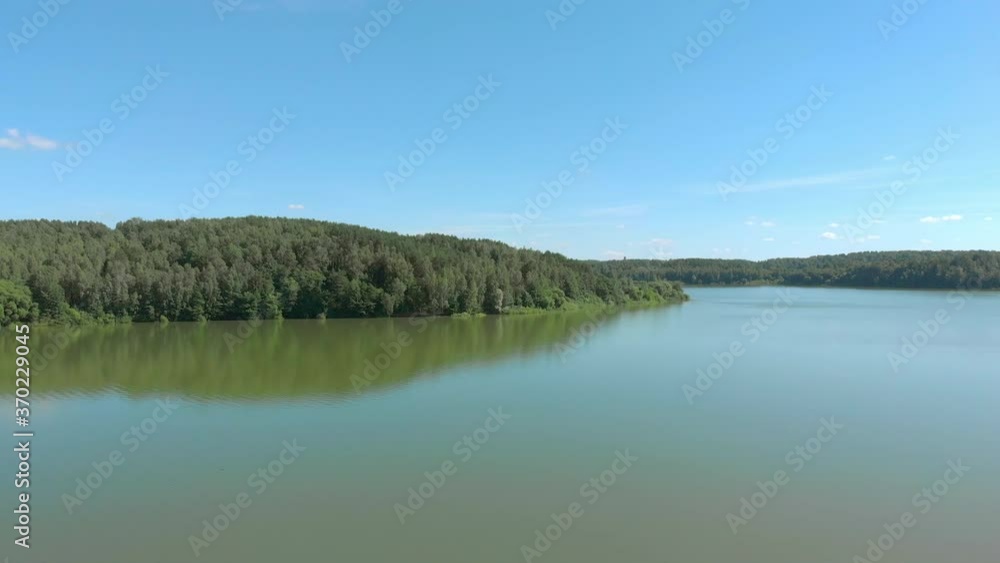 Dubrovskoe reservoir Belarus aerial view Dubrovskoe reservoir Belarus aerial view