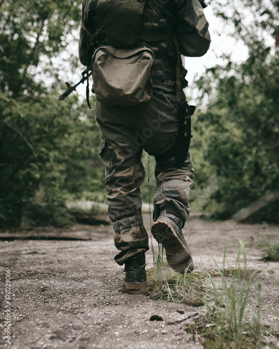 solder walking in the woods