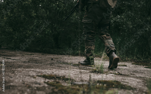 solder walking in the woods