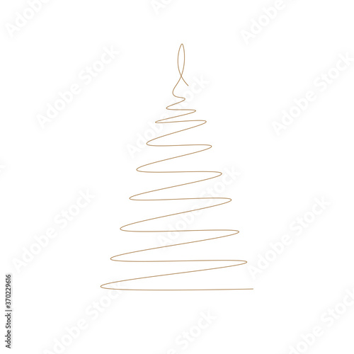 christmas tree isolated on white vector illustration 