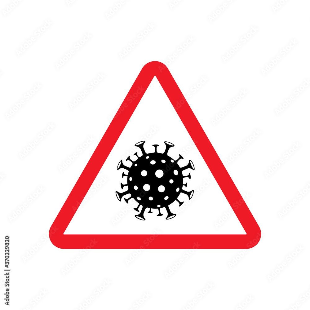Coronavirus quarantine sign icon for warning message design. Alert medical logo for hospital or road. Caution about biohazard spread danger. Corona virus attention vector symbol V2 from SET1 Coronavirus quarantine sign icon for warning message design. Alert medical logo for hospital or road. Caution about biohazard spread danger. Corona virus attention vector symbol V2 from SET1