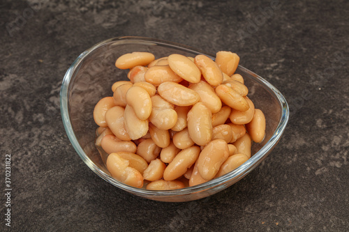 White beans kidney in the bowl