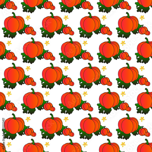 Orange pumpkin pattern from vector halloween illustrations. 