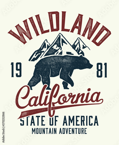 Mountain illustration, outdoor adventure . Vector graphic for t shirt and other uses.
