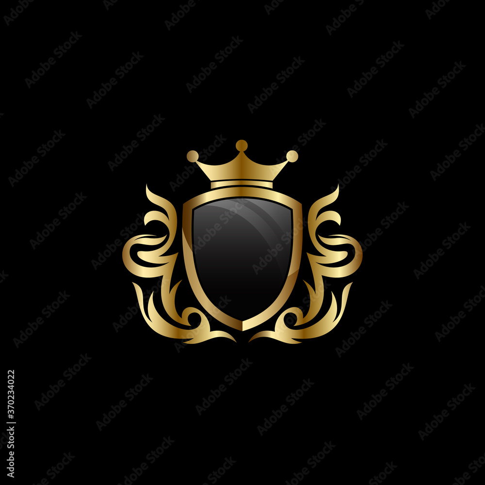 Golden shield icon Golden shield icon