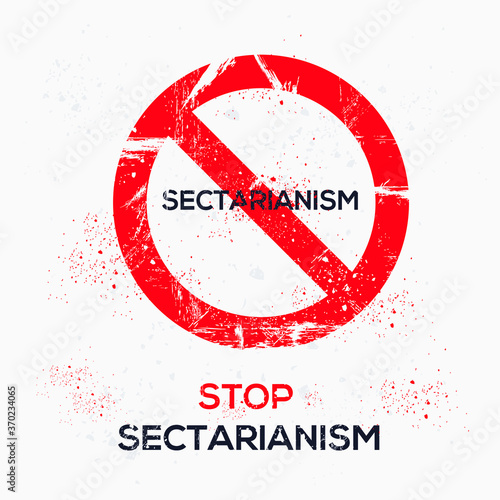 Warning sign (sectarianism), vector illustration.	