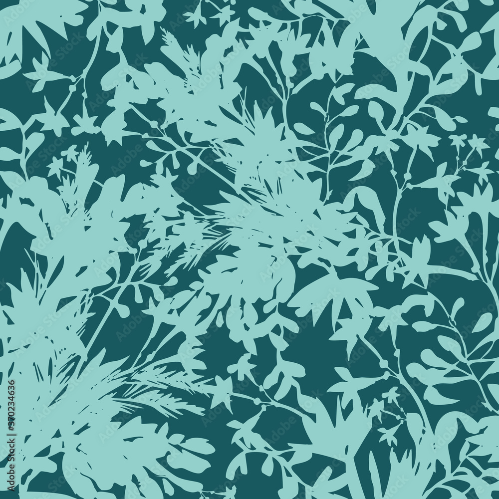 Wild flowers seamless pattern. Summer floral background made of silhouettes of herbs, stems, foliage and plants. Summer botanical ornament. Fashion design Wild flowers seamless pattern. Summer floral background made of silhouettes of herbs, stems, foliage and plants. Summer botanical ornament. Fashion design