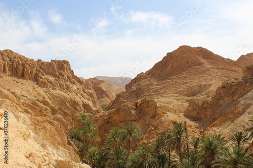 Mountains in the Sahara Desert. Rest in Tunisia.