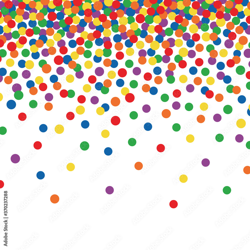 Falling Confetti Background - Colorful confetti falling on solid white background Falling Confetti Background - Colorful confetti falling on solid white background