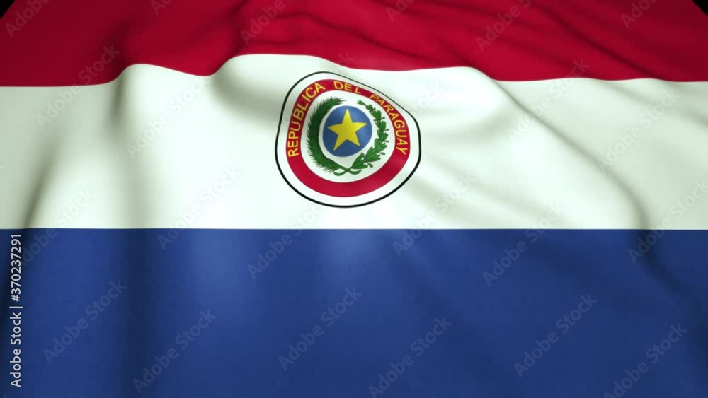 Waving realistic Paraguay flag in 4K , loop animation Waving realistic Paraguay flag in 4K , loop animation