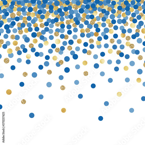 Canvas Print Falling Confetti Background - Colorful confetti falling on solid white backgroun