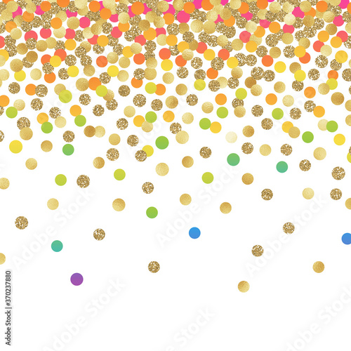 Fototapeta Naklejka Na Ścianę i Meble -  Falling Confetti Background - Colorful confetti falling on solid white background