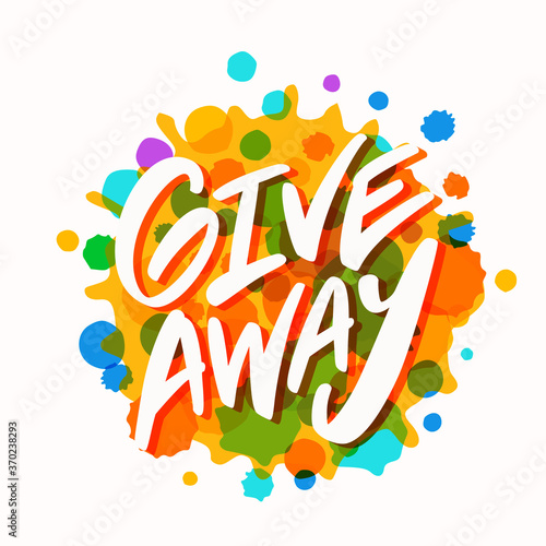 Giveaway banner. Vector hand drawn lettering.