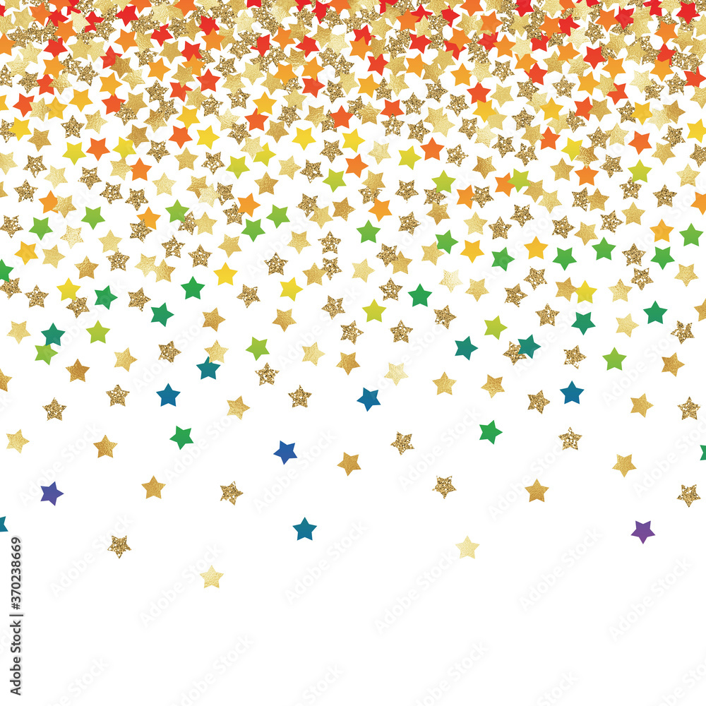Falling Confetti Background - Colorful confetti falling on solid white background Falling Confetti Background - Colorful confetti falling on solid white background