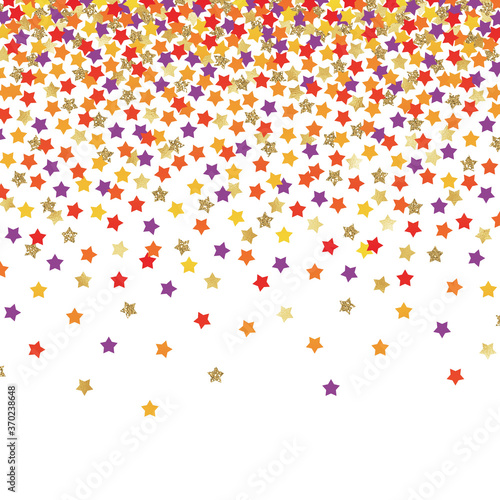 Falling Confetti Background - Colorful confetti falling on solid white background