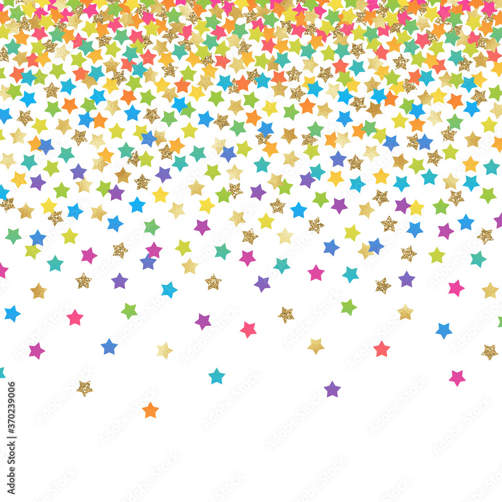 Falling Confetti Background - Colorful confetti falling on solid white background Falling Confetti Background - Colorful confetti falling on solid white background