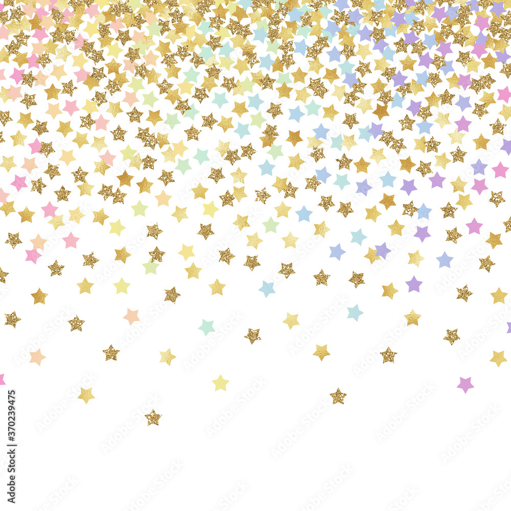 Falling Confetti Background - Colorful confetti falling on solid white background Falling Confetti Background - Colorful confetti falling on solid white background